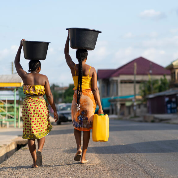 Two Mozambican woman walking on the street